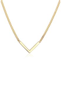 Kette mit Anh&auml;nger Elli Premium "Halskette V-Kette Geo Minimal 375 Gelbgold" Gr. 40, gold, Halsketten, Damen, ohne Stein, Gelbgold 375, Kette mit Anh&auml;nger