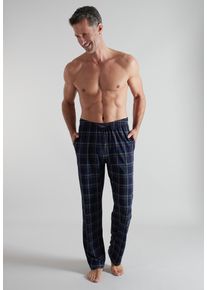 Bermudas Bugatti, Herren, Gr. 52, N-Gr, blau, dunkel, karo, Single Jersey, Obermaterial: 100% Baumwolle, bequem lang, Hosen Bermudas, lang, kariert, bequem, weich, mit Kordelzug, Baumwolle