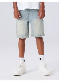 Jeansshorts name it "NKMRYAN JOGGER DNM L SHOR", Jungen, Gr. 152, N-Gr, vintage light blau denim, Denim/Jeans, Obermaterial: 70% Baumwolle, 27% Polyester, 3% Elasthan, Abriebeffekte, kurz, Jeans Jeansshorts, Baumwollmischung, elastisches B&uuml;ndchen, verstellbar