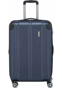Hartschalen-Trolley Travelite "CITY Reisekoffer Hartschale", Damen, Gr. 78 l, blau (marine), ABS, matt, unifarben, Basic, Koffer Hartschalen-Trolley, mit TSA-Schloss, 4 Rollen, robustes ABS Reisegep&auml;ck