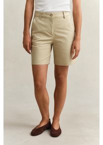 Chinoshorts Gant "CHINO", Damen, Gr. 46, N-Gr, oat beige, Web, Obermaterial: 98% Baumwolle, 2% Elasthan, unifarben, regular fit kurz, Hosen Chinoshorts, Regular fit mit praktischen Taschen