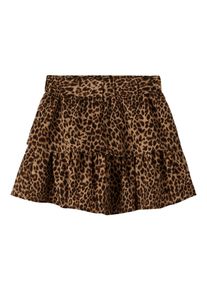 Volantrock name it "NKFVINAYA SKIRT FFF NOOS", M&auml;dchen, Gr. 164, schwarz aop:leo, Web, Obermaterial: 98% Polyester, 2% Elasthan, bedruckt, kurz, R&ouml;cke Volantrock, Kunstfaser, Stretch, Allover Druck