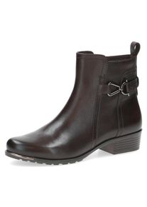 Stiefelette Caprice, Damen, Gr. 37, dunkelbraun, Leder, Schuhe Stiefelette, Blockabsatz, Businessschuh, Boots mit h&uuml;bschem Zierelement