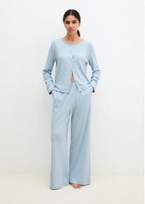 Marc O'Polo Shorts MARC O'POLO "Mix N Match Airy Cotton Rib", Damen, Gr. S, N-Gr, niagara mist, Rippware, Obermaterial: 98% Baumwolle, 2% Elasthan, Hosen Shorts