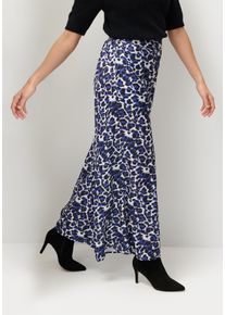 Webhose Lascana, Damen, Gr. 46, N-Gr, blau (blau leo), Satin, Obermaterial: 100% Polyester, figurumspielend lang, Hosen Webhose, aus leichter Satinqualit&auml;t, weite Palazzohose, Stoffhose