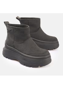 Winterboots Buffalo "Olympia Pull On LO Warm", Damen, Gr. 40, schwarz, Nubuklederimitat, Schuhe Winterboots, Schlupfboots, Stiefelette, Casual-Boots mit Memory Foam