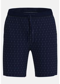 G&ouml;tzburg Bermudas G&Ouml;TZBURG "New York", Herren, Gr. 52, N-Gr, blau, dunkel, allover, Single Jersey, Obermaterial: 100% Baumwolle, bequem lang, Hosen Bermudas, gemustert, kurz, mit Kordelzug, Baumwolle
