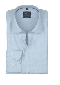 Langarmhemd OLYMP "Luxor", Damen, Gr. 44, N-Gr, bleu, Web, Obermaterial: 100% Baumwolle, normal, 2-Knopf-Manschette, Hemden Langarmhemd, Businesshemd, modern fit, New-Kentkragen