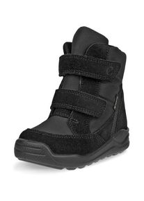 Snowboots Ecco "Winterstiefel URBAN MINI", Jungen, Gr. 24, schwarz, Textil, Veloursleder, Schuhe Snowboots, Winterboots, Klettstiefel, Winterstiefel mit Klettriemchen, GORE-TEX
