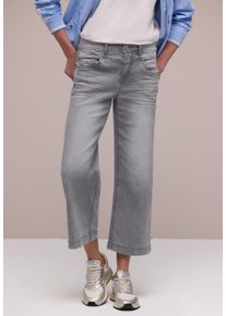 High-waist-Jeans Street One "Style Emee", Damen, Gr. 33, L&auml;nge 26, light grau wash, Denim/Jeans, Obermaterial: 63% Baumwolle, 25% Polyester, 10% Viskose, 2% Elasthan, unifarben, loose fit lang, Jeans High-waist-Jeans, im Five-Pocket Style, Topseller