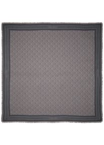 Modetuch Calvin Klein "EMBLEM AOP JACQUARD SQUARE SCARF", Damen, schwarz, grau, Web, Kunstfaser, gemustert, mehrfarbig, Modet&uuml;cher Modetuch, Mit Markenlabelmusterung