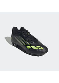 Fu&szlig;ballschuh adidas Performance "F50 CLUB FG/MG KIDS", Kinder, Gr. 38, schwarz (core schwarz, iron metallic, lucid lemon), Synthetik, Schuhe Fu&szlig;ballschuh, geeignet f&uuml;r Rasen- und Kunstrasenpl&auml;tze, f&uuml;r Kinder & Jugendliche