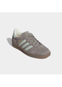 Sneaker adidas originals "GAZELLE INDOOR", Damen, Gr. 38, silber pebble, linen gr&uuml;n, gum5, Leder, Synthetik, Schuhe Sneaker, Topseller