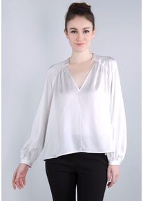Blusenshirt Imperial, Damen, Gr. XS (34), wei&szlig; (sanftes wei&szlig;), Web, Obermaterial: 97% Polyester, 3% Elasthan, leicht gl&auml;nzend, unifarben, V-Ausschnitt, Shirts Blusenshirt, in satinierter Optik