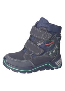 Winterstiefel Ricosta "Grisu WMS: normal", Jungen, Gr. 26, blau (navy), Lederimitat, Textil, kontrastfarbene Details, Schuhe Winterstiefel, Klettstiefel Blinkfunktion, Gr&ouml;&szlig;enschablone zum Download