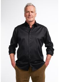 Langarmhemd Eterna "COMFORT FIT", Damen, Gr. 42, Normalgr&ouml;&szlig;en, schwarz, Twill, 100% Baumwolle, normal, Manschette, Hemden Langarmhemd, EASY IRON (b&uuml;gelleicht)