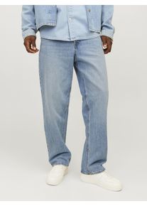 Jack & Jones Relax-fit-Jeans JACK & JONES "JJIALEX mit cleanem Look und Taschenvielfalt", Damen, Gr. 31, L&auml;nge 34, blau (denim blau), Denim/Jeans, Obermaterial: 100% Baumwolle, Abriebeffekte, relaxed fit lang, Jeans Relax-fit-Jeans, Baumwolle, relax fit