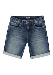 Shorts Cars Jeans "Kids CALIFORNIA Short", Jungen, Gr. 8 (122), N-Gr, blau (schwarz used), Web, Obermaterial: 79% Baumwolle, 19% Polyester, 2% Elasthan, Abriebeffekte, regular fit, Hosen Shorts