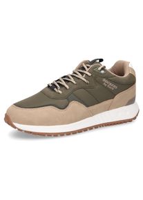 Sneaker Dockers by Gerli, Herren, Gr. 44, gr&uuml;n (khaki, beige), Lederimitat, Textil, Schuhe Sneaker, Trekkingschuh, Outdoorschuh, Schn&uuml;rschuh, Freiezeitschuh