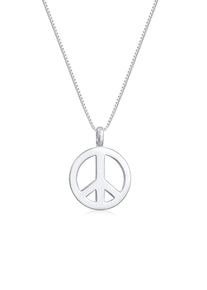 Lange Kette Kuzzoi "Halskette Herren Peace Frieden Massiv 925 Silber" Gr. 60, silber, Halsketten, Herren, ohne Stein, Silber 925 (Sterlingsilber), Lange Kette