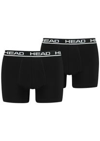Boxershorts Head "Head BASIC BOXER 2P", Herren, Gr. M, schwarz, Obermaterial: 95% Baumwolle, 5% Elasthan, unifarben mit Farbeinsatz, k&ouml;rpernah, Unterhosen Boxershorts, mit elastischem Logobund