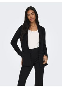 Jacqueline de Yong Longblazer JDY "JDYLOUISVILLE CATIA L/S BLAZER JRS NOOS", Damen, Gr. XS, schwarz, Web, Obermaterial: 95% Polyester, 5% Elasthan, unifarben, regular fit, V-Ausschnitt, Blazer Longblazer