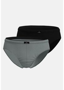 G&ouml;tzburg Slip G&Ouml;TZBURG "X-Lastic", Herren, Gr. 8, grau, dunkel, melange, Single Jersey, Obermaterial: 95% Baumwolle, 5% Elasthan, eng, Unterhosen Slip, kurz, eng, basic, mit Logo, elastischer Bund, Baumwollmix