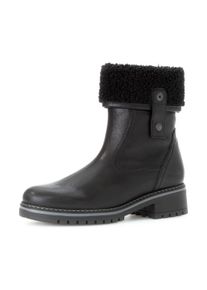 Winterboots Gabor "GENUA", Damen, Gr. 38, schwarz, Glattleder, Textil, Schuhe Winterboots, Blockabsatz, Winterstiefelette, mit Rei&szlig;verschluss, G-Weite