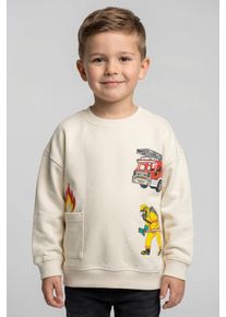 Sweatshirt Blue Seven, Jungen, Gr. 128, stein, Sweatware, Obermaterial: 100% Baumwolle, bedruckt, unifarben, Basic normal, Rundhals, Rippb&uuml;ndchen, Sweatshirts Sweatshirt