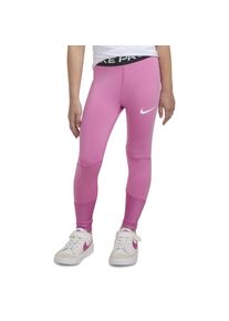 Leggings Nike Sportswear "NKG NIKE PRO LEGGING", M&auml;dchen, Gr. 98 (3), N-Gr, magic flaming, Jersey, Obermaterial: 83% Polyester, 17% Elasthan, Hosen Leggings, f&uuml;r Kinder