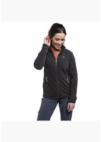 Sch&ouml;ffel Fleecejacke SCH&Ouml;FFEL "Fleece Jk Style Ash WMS", Damen, Gr. 46, schwarz, Fleece, Obermaterial: 100% Polyester, unifarben, hoch geschlossener Ausschnitt, eingesetzt eingefasste Kante, Jacken Fleecejacke, sportlicher Stil mit Logostickerei, w&auml;rmendes Material