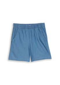 Jeansshorts Tom Tailor, Jungen, Gr. 152, N-Gr, mid stone bright blau, Denim/Jeans, Obermaterial: 100% Baumwolle, unifarben, normal kurz, Jeans Jeansshorts, mit Gummizug / f&uuml;r Girls, Topseller