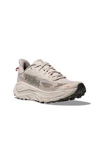 Trailrunningschuh Hoka One One "CHALLENGER 8", Damen, Gr. 38,5, stucco, asphalt grau, Synthetik, Textil, Schuhe Trailrunningschuh, Trail-Running