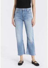 7/8-Jeans BOSS Orange "SOFT KICK FLARE 2.0 Premium Damenmode", Damen, Gr. 34, L&auml;nge 29, bright blau 435, Denim/Jeans, Obermaterial: 99% Baumwolle, 1% Elasthan, unifarben, regular fit 7/8-L&auml;nge, Jeans 7/8-Jeans, Stretch-Denim, offener Saum