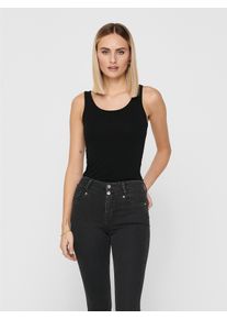 Longtop Only "ONLLIVE &ndash; Tanktop mit figurbetontem Schnitt und Stretch", Damen, Gr. M, schwarz, Jersey, Obermaterial: 95% Baumwolle, 5% Elasthan, unifarben, Po-bedeckend, Rundhals, Tops Longtop, unifarben, modisch, sehr figurbetont, Baumwollmischung, Rundhals, Topseller