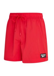 Badeshorts Reebok "Ace", Herren, Gr. XL, N-Gr, vector rot, Microfaser, Obermaterial: 100% Polyester, Badehosen Badeshorts, mit kleinen Seitenschlitzen, Eingriff-Taschen seitlich