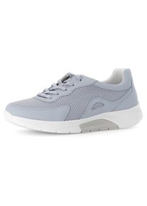 Keilsneaker ROLLINGSOFT, Damen, Gr. 44, blau (hellblau), Nubuklederimitat, Textil, unifarben, Schuhe Keilsneaker, Freizeitschuh, Halbschuh, Schn&uuml;rschuh mit Wechselfu&szlig;bett