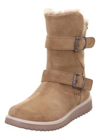 Winterstiefel Superfit "LORA WMS: Mittel", M&auml;dchen, Gr. 38, beige, Veloursleder, unifarben, Schuhe Winterstiefel, Snowboots mit wasserdichter GORE-TEX, Gr&ouml;&szlig;enschablone zum Download