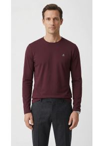 Marc O'Polo Longsleeve MARC O'POLO, Herren, Gr. L, bordeaux, schwarz, Jersey, Obermaterial: 100% Baumwolle, Rundhals, Shirts Longsleeve, Rundhals, shaped fit, Jersey, basic