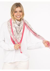 Dreieckstuch Zwillingsherz "Classy-ZH", Damen, rosa (grau pink), Strick, Obermaterial: 50% Baumwolle, 50% Polyacryl, gemustert, mehrfarbig, Modet&uuml;cher Dreieckstuch, Feinstrick, klassisches Muster, positiv Botschaft, w&auml;rmend