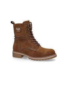 Stiefelette Dockers by Gerli, Damen, Gr. 41, braun, Velourslederimitat, Schuhe Stiefelette, Schn&uuml;rboots mit modischer Schn&uuml;rung