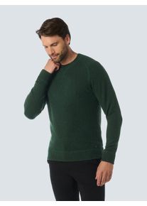 Strickpullover NO EXCESS, Herren, Gr. M, gr&uuml;n (dunkelgr&uuml;n), Strick, Obermaterial: 41% Polyacryl, 31% Baumwolle, 17% Nylon, 8% Wolle, 3% sonstige Fasern, meliert, unifarben, gerade h&uuml;ftbedeckend, Rundhals, Strickb&uuml;ndchen, Pullover Strickpullover, in melierter Optik
