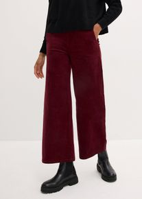 bonprix Cordhose mit Bequembund High Waist, rot, Gr.44, L&auml;ssige Palazzo Hose aus Baumwoll-Cord, kn&ouml;chelfrei, aus Cord