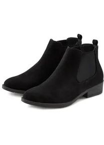 Chelseaboots Vivance, Damen, Gr. 35, schwarz, Obermaterial: 100% Textilmaterial. Decksohle: 100% Textilmaterial. Futter: 100% Lederimitat. Laufsohle: 100% Synthetik, unifarben, Basic, Schuhe Chelseaboots, bequem zum Reinschl&uuml;pfen, Stiefelette, Ankle Boots VEGAN, Topseller