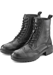 Schn&uuml;rboots Lascana, Damen, Gr. 38, schwarz, Obermaterial: 100% Schafsleder. Decksohle: 100% Synthetik. Futter: 75% Textilmaterial, 25% Schafsleder. Laufsohle: 100% Synthetik, unifarben, Schuhe Schn&uuml;rboots, Schn&uuml;rstiefelette, Ankle Boots, Leder, Schn&uuml;ren & Rei&szlig;verschluss