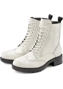 Schn&uuml;rboots Lascana, Damen, Gr. 41, wei&szlig;, Obermaterial: 100% Schafsleder. Decksohle: 100% Synthetik. Futter: 75% Textilmaterial, 25% Schafsleder. Laufsohle: 100% Synthetik, unifarben, Schuhe Schn&uuml;rboots, Schn&uuml;rstiefelette, Ankle Boots, Leder, Schn&uuml;ren & Rei&szlig;verschluss