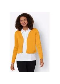 Bolero Casual Looks, Damen, Gr. 42, gelb (ocker), 100% Baumwolle, unifarben, Strickjacken Bolero