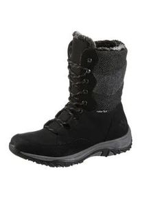 Winterboots Rieker, Damen, Gr. 36, schwarz (schwarz, kombiniert), Lederimitat, Textil, Schuhe Winterboots, mit kuscheligem Warmfutter