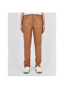 Lederhose JCC "31019444", Damen, Gr. 34, Normalgr&ouml;&szlig;en, braun (light cognac), Obermaterial: 100% Lammleder, Hosen 5-Pocket-Hose