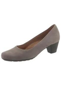 Pumps Gabor "ST.TROPEZ", Damen, Gr. 44, grau (taupe), Nubukleder, Schuhe Pumps, Trichterabsatz, Abendschuh, Festtagsschuh in Komfortweite G (=weit)